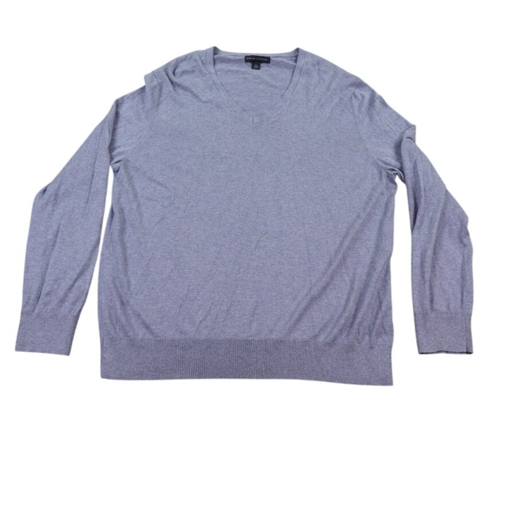 Banana Republic Sweater Men XL Purple Luxury Silk Cashmere Blend V Neck Pullover